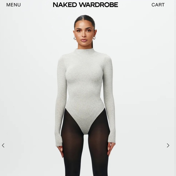Gray Naked Wardrobe “The Classic” bodysuit size XL - Picture 2 of 3